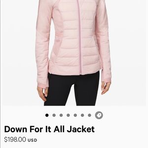 Lululemon Down for all jacket（pink）size8